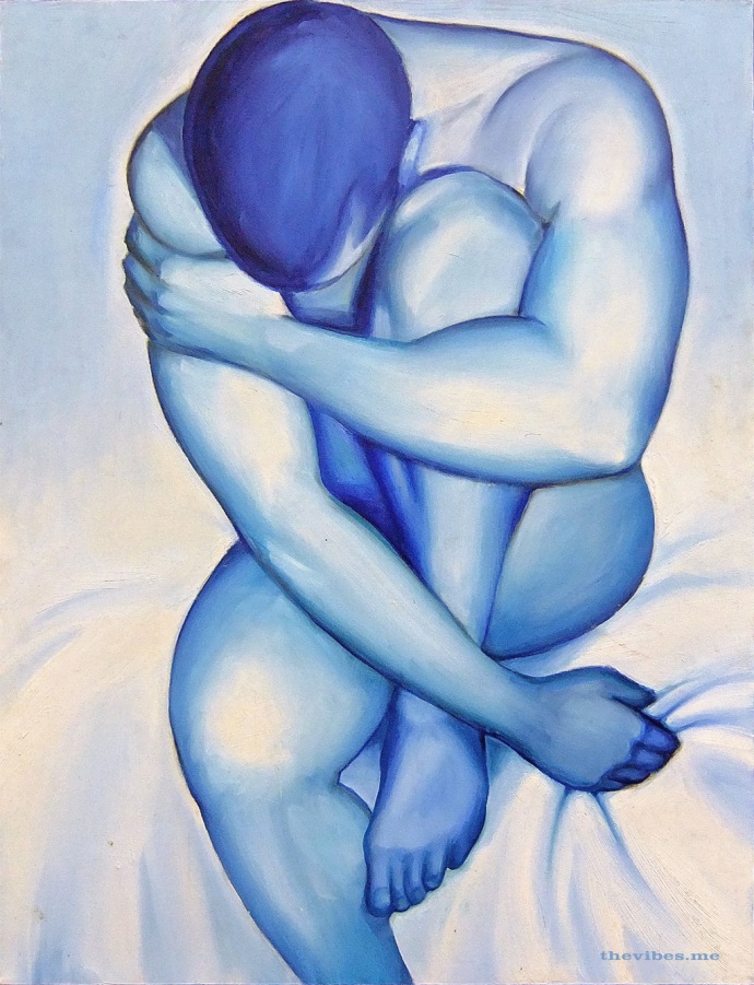 The Blue Man, oil on canvas Mark wallis the vibes