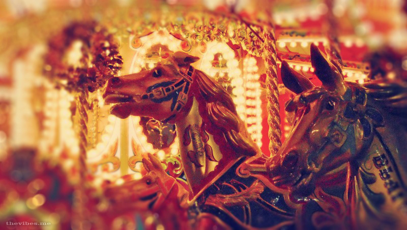 Christmas Victorian Carousel Horse at The Trafford Centre Manchester by Mark Wallis
