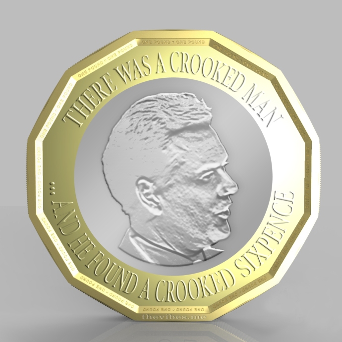 The new one pound coin with george Osborne by Mark wallis at thevibes.me